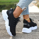 Fashion Women's Casual Knit Sneakers Breathable Lightweight Soft Sole Non Slip Outdoor Walking Shoes