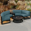 360° Round Outdoor Sofa Set - Deep Grey Aluminum Patio Furniture, Waterproof for Garden and Balcony