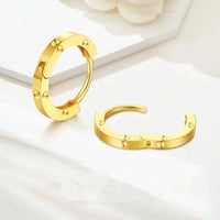 Real 18K Gold Women's Earrings Pure AU750 Earring Clip Simple Earring Clasp Design Fine Jewelry Gift