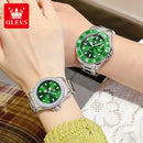 OLEVS Top Brand Couple Watches Trend Luxury Fine Steel Original Quartz Wristwatch for Lover Exquisite Gift Box Waterproof 2Pcs