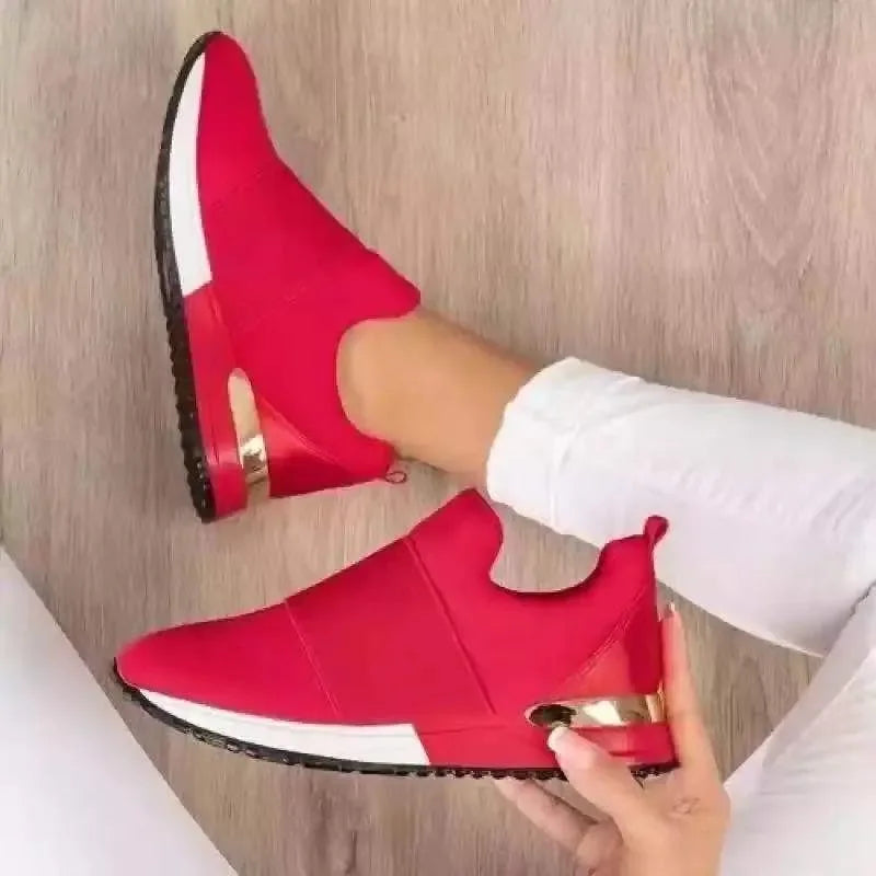 Women's Sneakers Breathable Mesh 2024 Hot Sale Spring Fashion Casual Comfortable Slip-On Solid Color Ladies Vulcanize Shoes