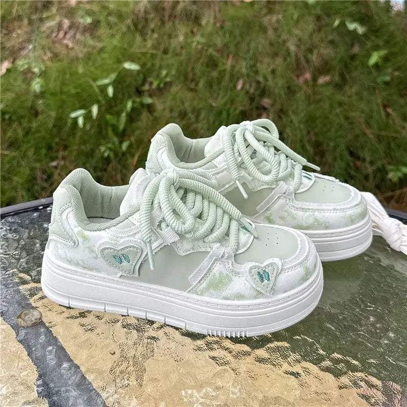 Korean High on Platform Sneakers Shoes for Women Sale Offers Deals Stylish Y2k Fashion Comfortable and Elegant 39 Woman Footwear