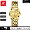 OLEVS Watches for Woman Original Steel Strap Classic Digital Dial Women's Watches Calendar Waterproof Quartz Wristwatch New 3666