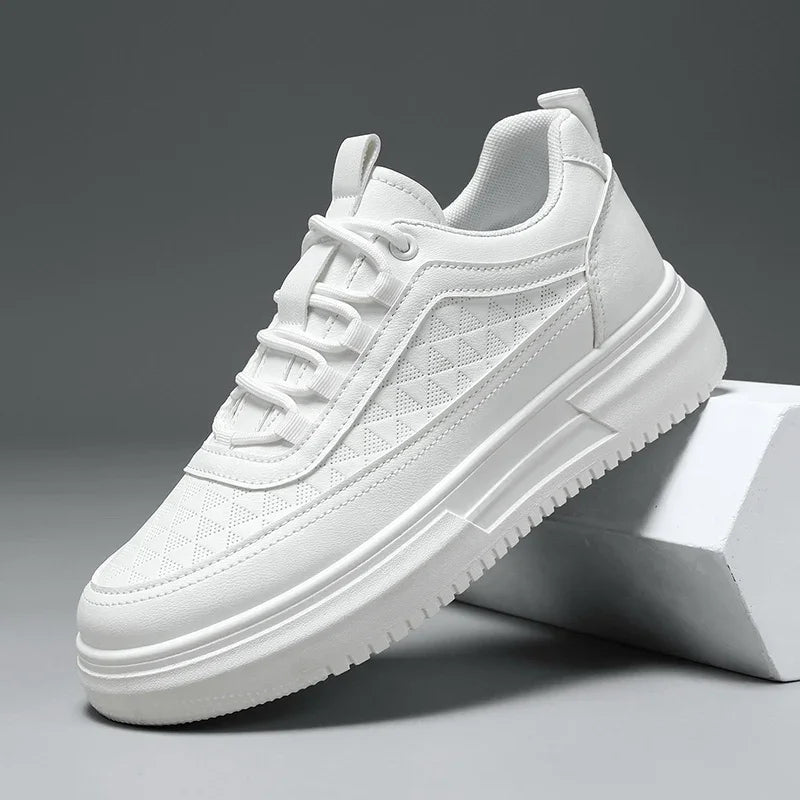 Fashion White Men Casual Sneakers Outdoor Platform Runing Shoes Breathable Mens Sport Shoes Light Walking Shoes Tennis Shoes
