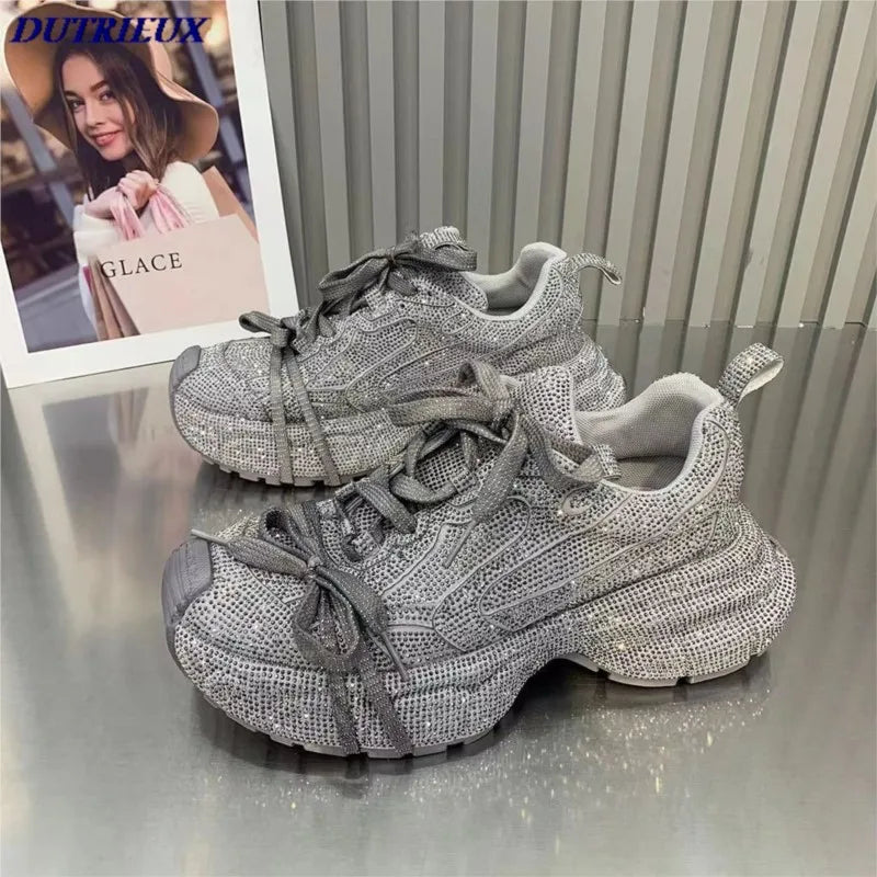 Sneakers Sport Casual Fashionable Customized Design Shoes Footwear Factory Cost Shiny 2024 Women Shoe