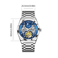 Men's Luminous Mechanical Movement Watch Waterproof Stainless Steel Strap Casual Business Wristwatch