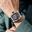 2026 New Automatic watch retro style wholesale mechanical wristwatches skeleton carve waterproof leather no logo mens watch