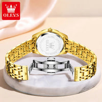 OLEVS Watches for Woman Original Steel Strap Classic Digital Dial Women's Watches Calendar Waterproof Quartz Wristwatch New 3666