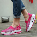 Zapatos De Mujer Sneakers Women's Mixed Color Woven Wedge Rocking Shoes Lightweight Non-slip Breathable Loafers Chaussure Femmes
