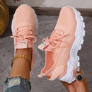 Fashion Women's Casual Knit Sneakers Breathable Lightweight Soft Sole Non Slip Outdoor Walking Shoes