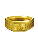 Real Gold Open Ring for Mens Bro Father Living Simple Hand Ornament Plate Gold No Fade Jewelry Gifts
