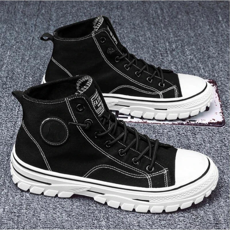 Men's High Top Sneakers 2025 New Canvas Shoes Fashion Male High Top Casual Skateboarding Vulcanized Shoes Brand Comfort Sneakers