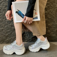 Sneakers for Women 2026 New Style Thick Sole Retro Breathable Lightweight Autumn Height Increasing Casual Sports Shoes Trend
