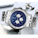 Automatic Watches for Men Mechanical Self Wind Leather Fashion Sports Blue Black White Big 50mm Classic Reloj Hombre Baratos
