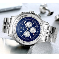 Automatic Watches for Men Mechanical Self Wind Leather Fashion Sports Blue Black White Big 50mm Classic Reloj Hombre Baratos