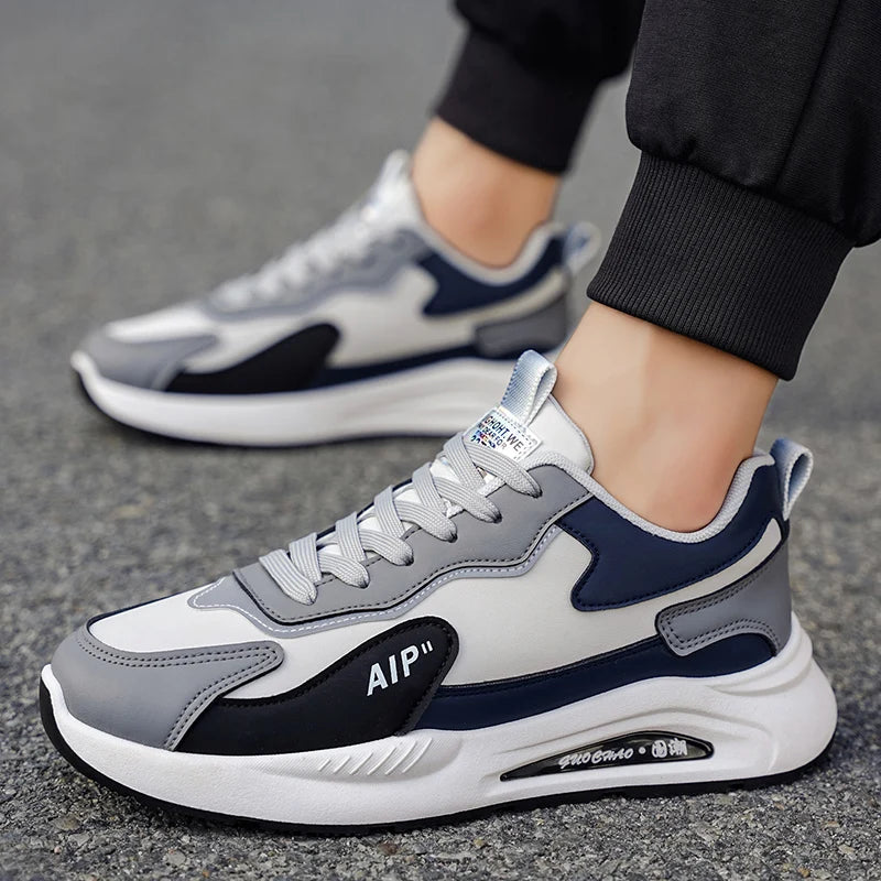 Men's Casual Four-Season Sneakers Non-Slip Soft Sole Outdoor Racing Running Shoes Breathable Fashion Student Speed Sports
