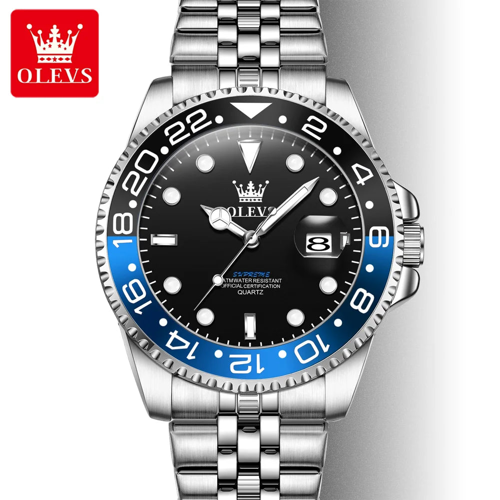 OLEVS 5657 Watch For Men Original Fashion Date Sports Business Quartz Man Watch Top Brand  Big Dial Waterproof Luminous Luxury