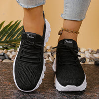 Fashion Knitted White Sneakers for Women Summer Mesh Breathable Platform Sports Shoes Woman Thick Bottom Non Slip Running Shoes