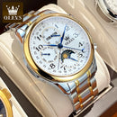 OLEVS 6667 Men's Watch Fashion Number Scale Mechanical Watch For Men Top Brand Original Moonswatch Waterproof Man Hand Clock