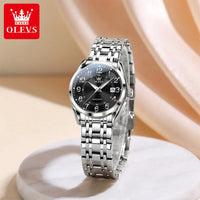 OLEVS Watches for Woman Original Steel Strap Classic Digital Dial Women's Watches Calendar Waterproof Quartz Wristwatch New 3666