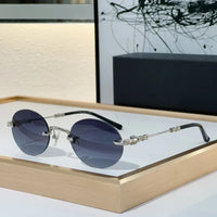 High Quality Sunglasses Rimless Women Alloy Black Retro Designer Luxury Brand Model Travel Party UV400 Men Fashion SUN GLASSES
