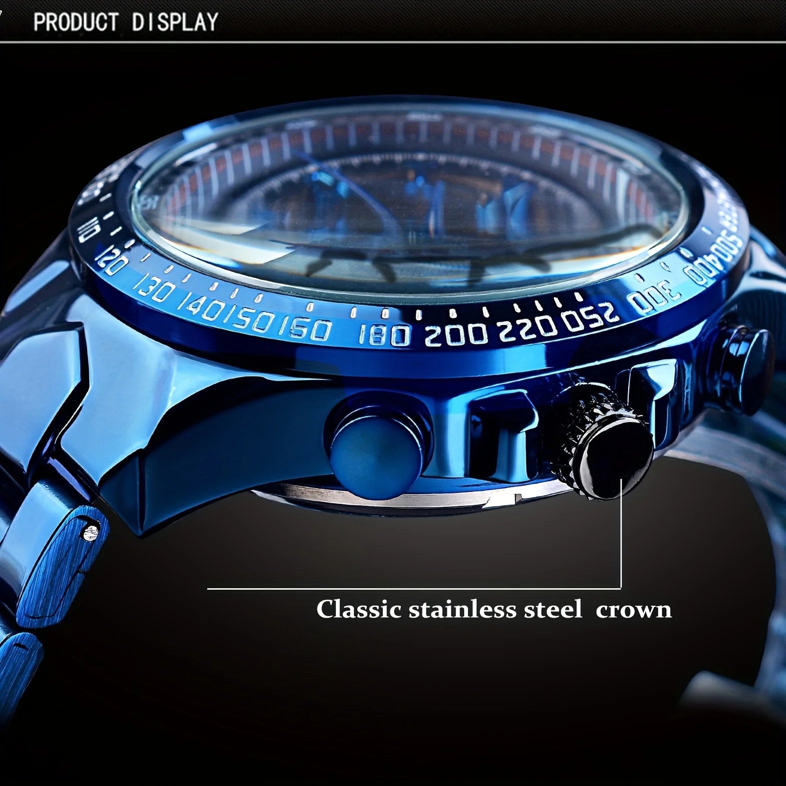 Fashion Men Automatic Mechanical Wristwatch Skeleton Dial Luminous Waterproof Stainless Steel Strap Watch Male Festival Gift